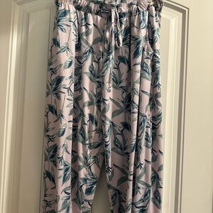 Leaf Print Jogger Pants